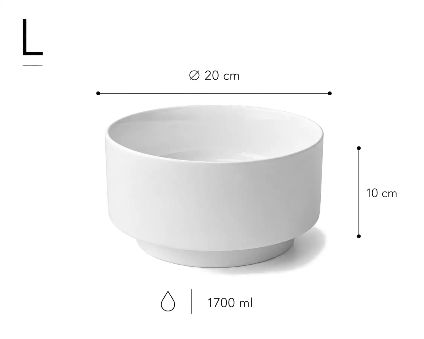 Elegantfeed Bowl White L Dimensions 01