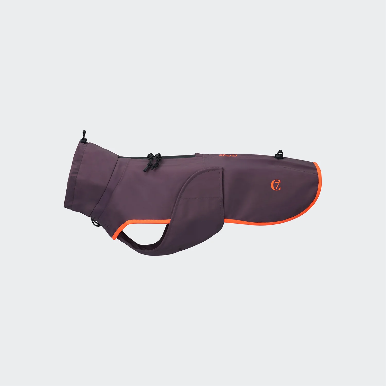 CLOUD7 Hunderegenmantel Dackel Aktiv Aubergine/Orange